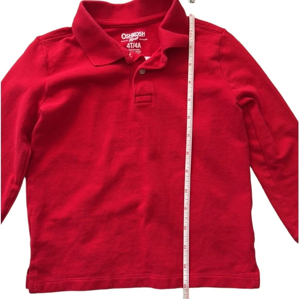 OshKosh long sleeve Red boys polo shirt 4T - Picture 6 of 6